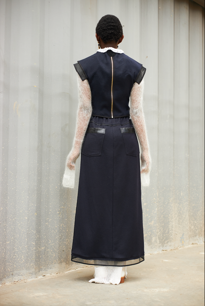 Blueberry Shield Top in Wool Melton