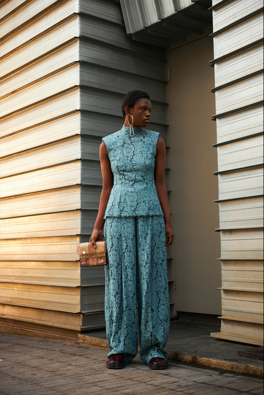 Roscoe Bloom Double Front Poloneck Top