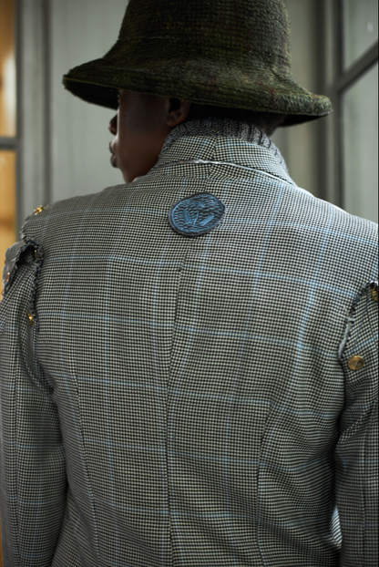 Hounds Tooth Popper Classic Jacket in Merino Wool
