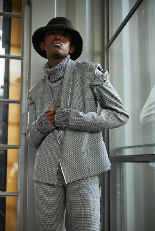 Hounds Tooth Popper Classic Jacket in Merino Wool