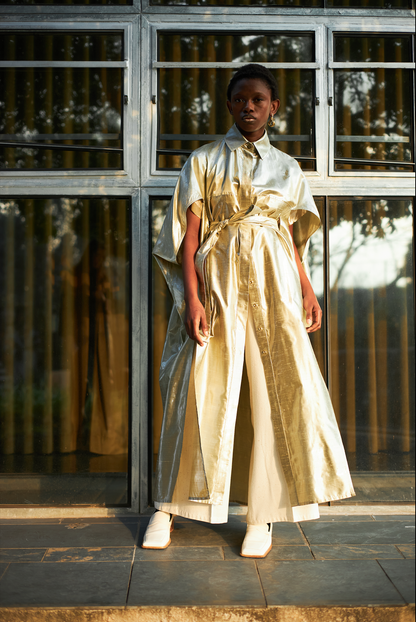 Champagne Cocoon Shirt Dress