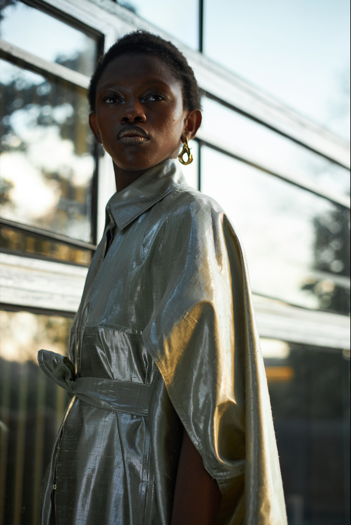 Champagne Cocoon Shirt Dress