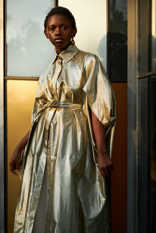 Champagne Cocoon Shirt Dress