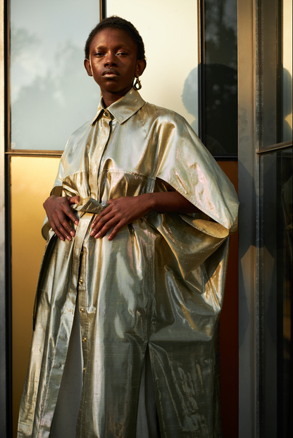 Champagne Cocoon Shirt Dress