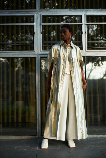 Champagne Cocoon Shirt Dress