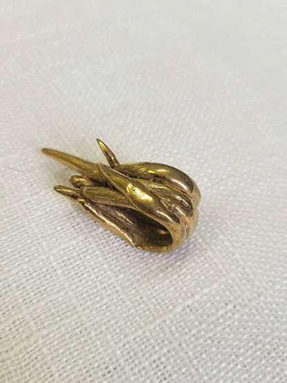 Brass Moulded Stud Earring
