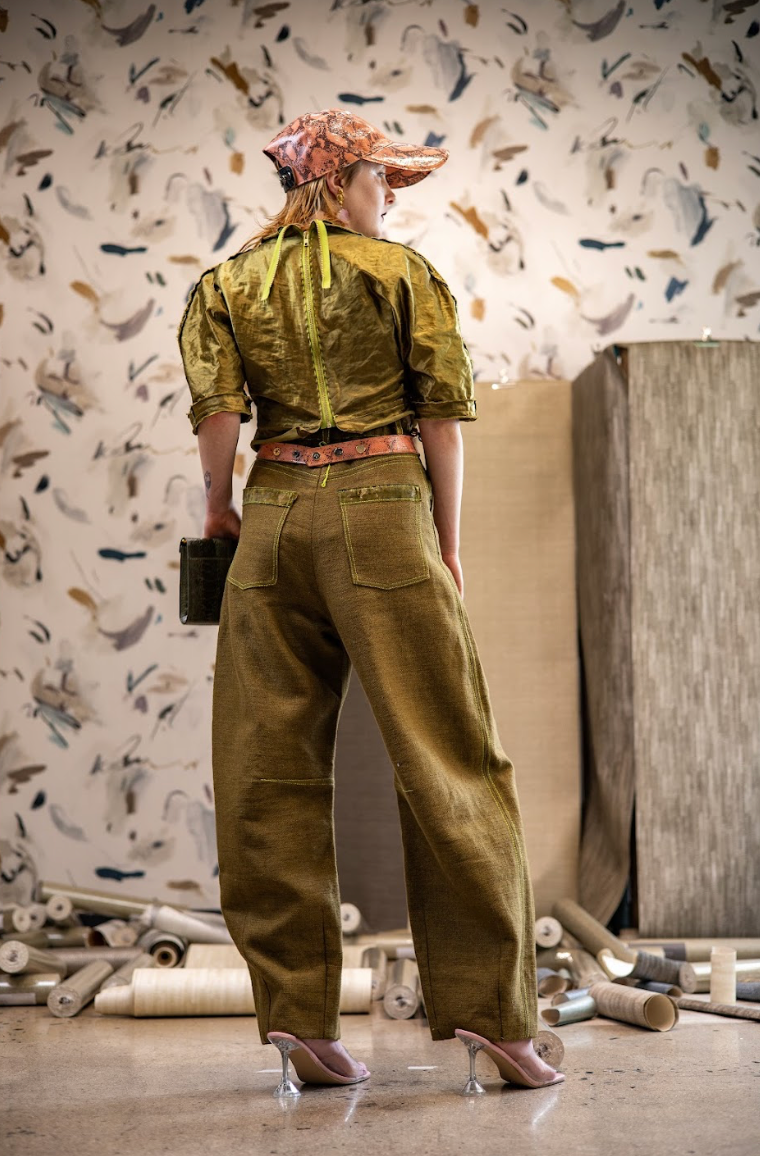 Enzo Olive Sculpted Top