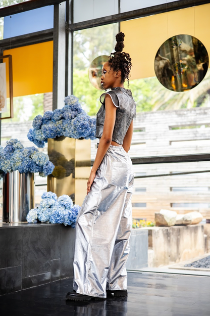 Obscura Signature Pants in Silk Cotton Lamé