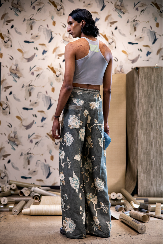 Peony Mole Cigarette Pants