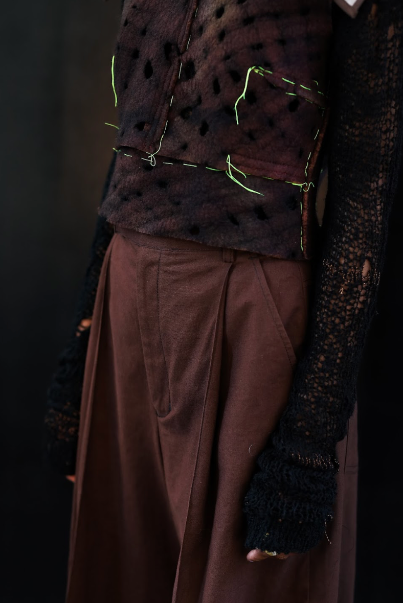 Adder Stone Felted Shield in Merino Wool