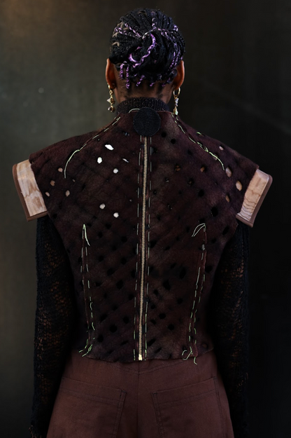 Adder Stone Felted Shield in Merino Wool