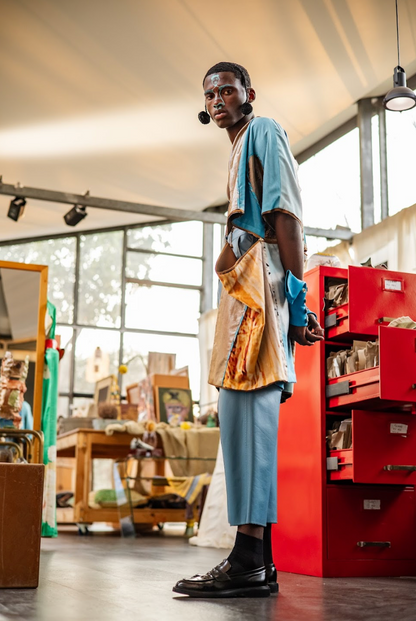 Wet Dust Double Zip Qipao Jacket in Pure Wool - Made to Order