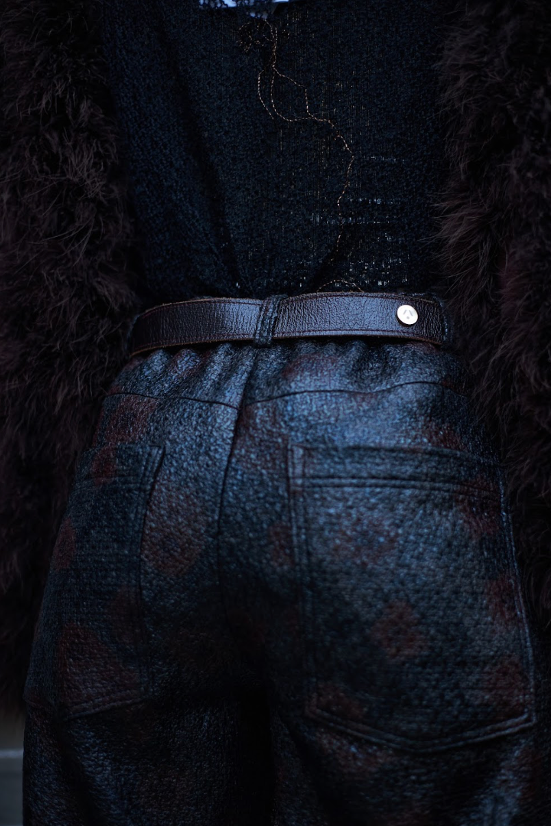 Rubberised Straight Leg Pants