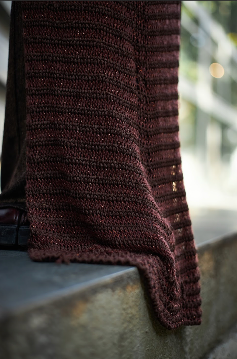 Brown Viscose Wool Mohair Knitwear Racer Tunic