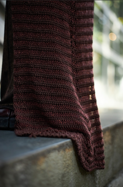 Brown Viscose Wool Mohair Knitwear Racer Tunic