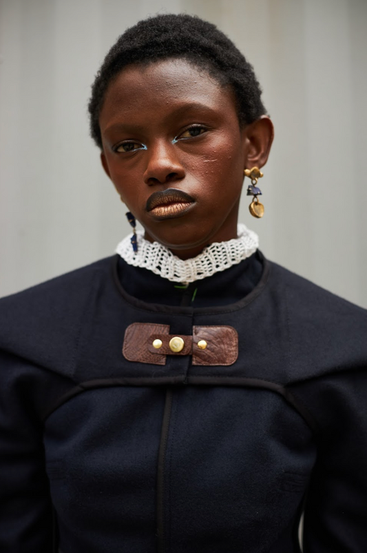 Rough Lapis Composite Earrings