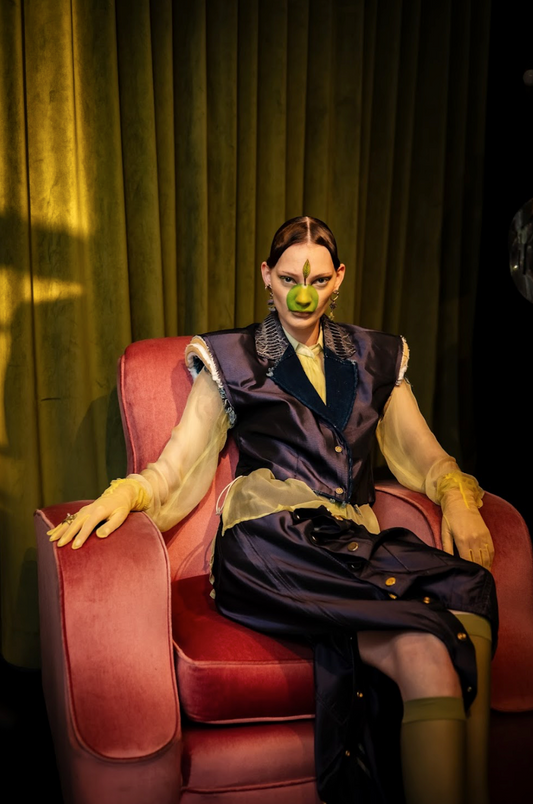 Night Shade Synthetic Popper Pants with Ostrich Shin Details