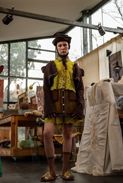 Buttons on a Sunflower Cropped Shirt