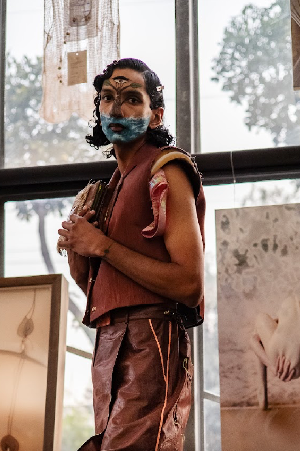 Watermark Taffeta Cropped Trapeze Gilet