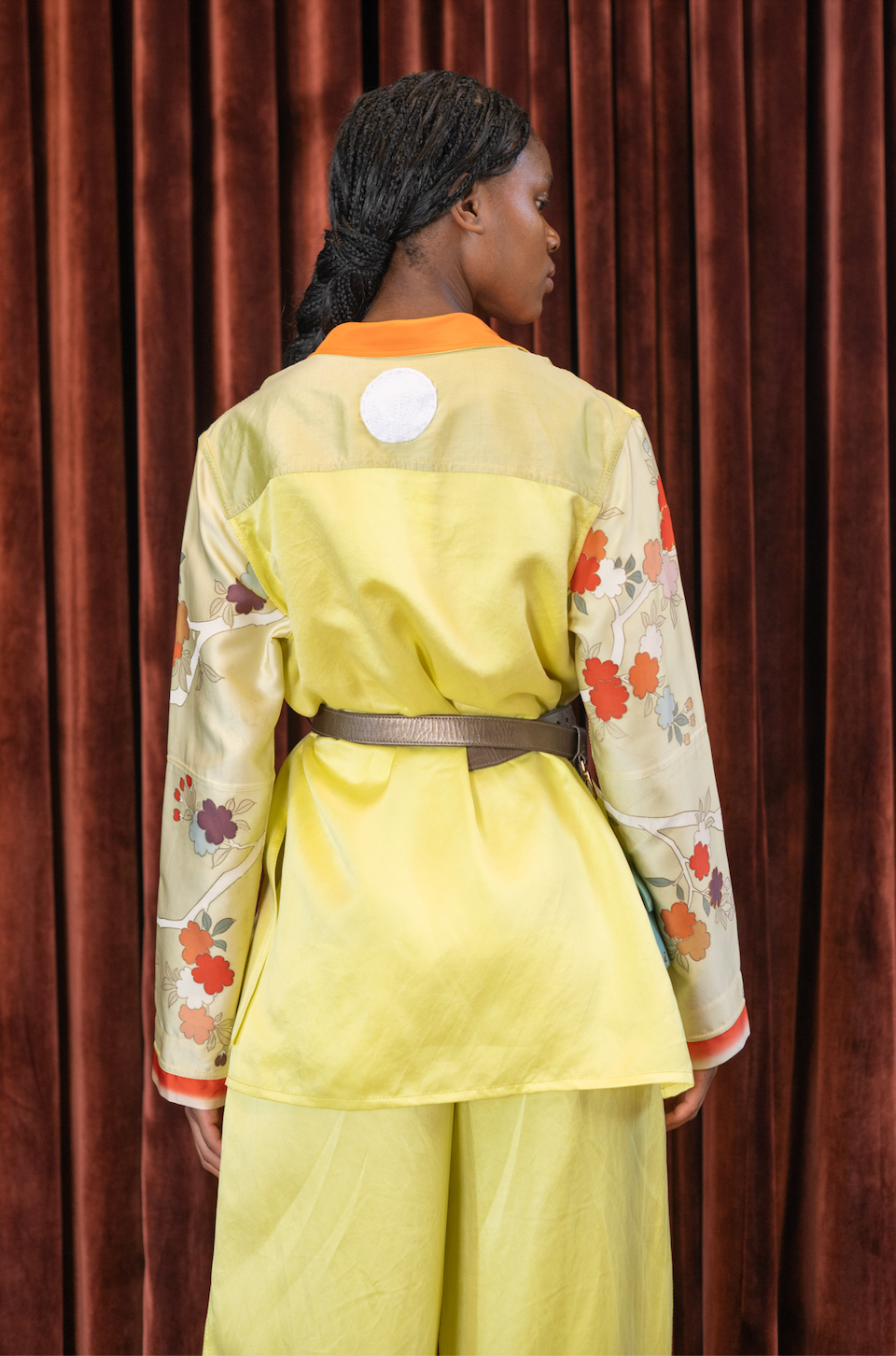 Hand-Dyed Clouded Sulphur Silk Shirt Blazer