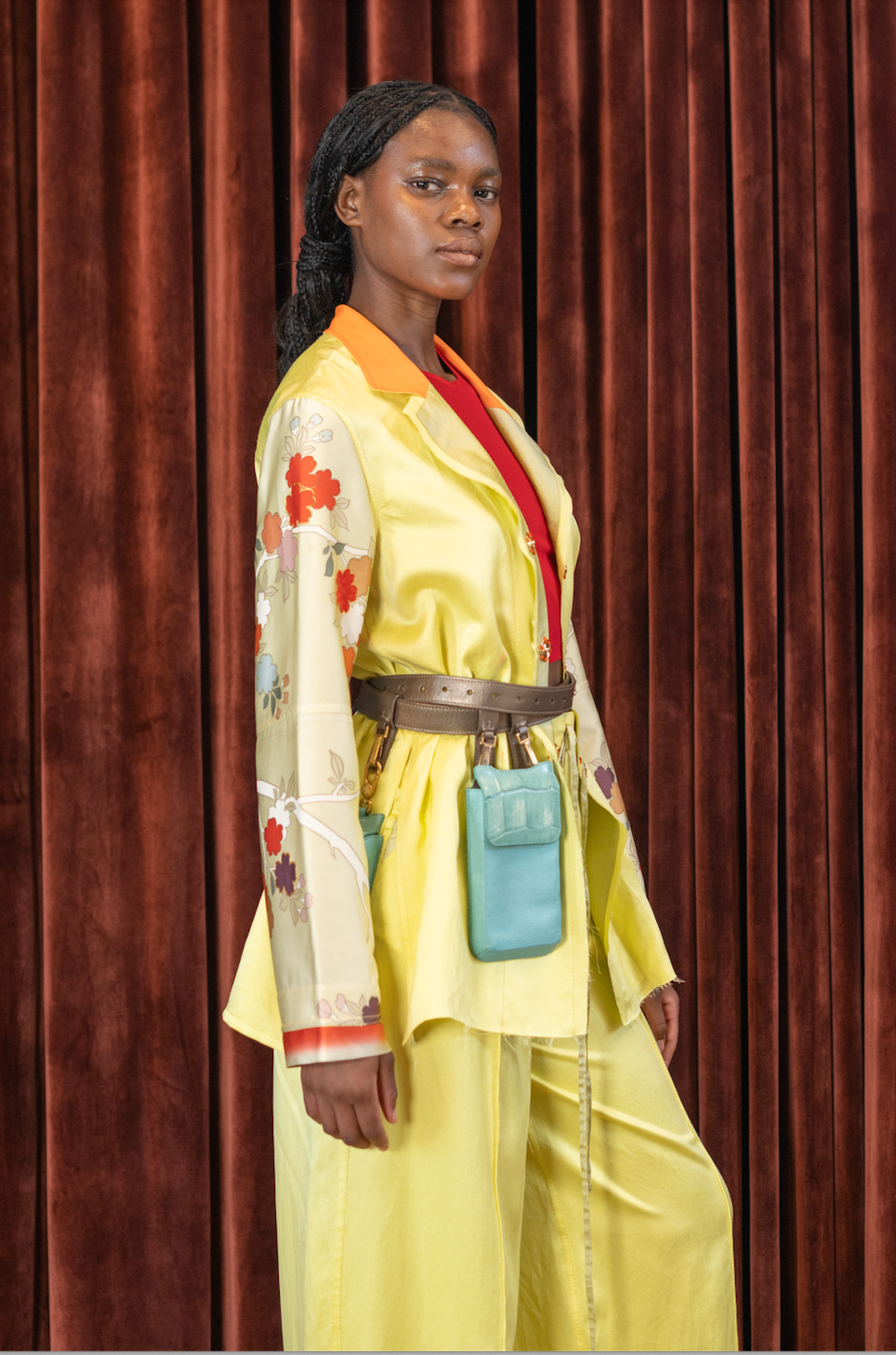 Hand-Dyed Clouded Sulphur Silk Shirt Blazer