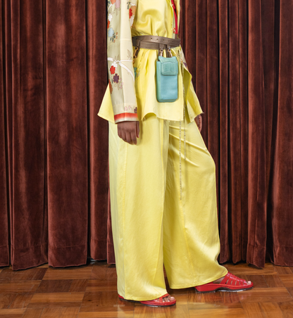 Hand-Dyed Clouded Sulphur Silk Signature  Pyjama Pants