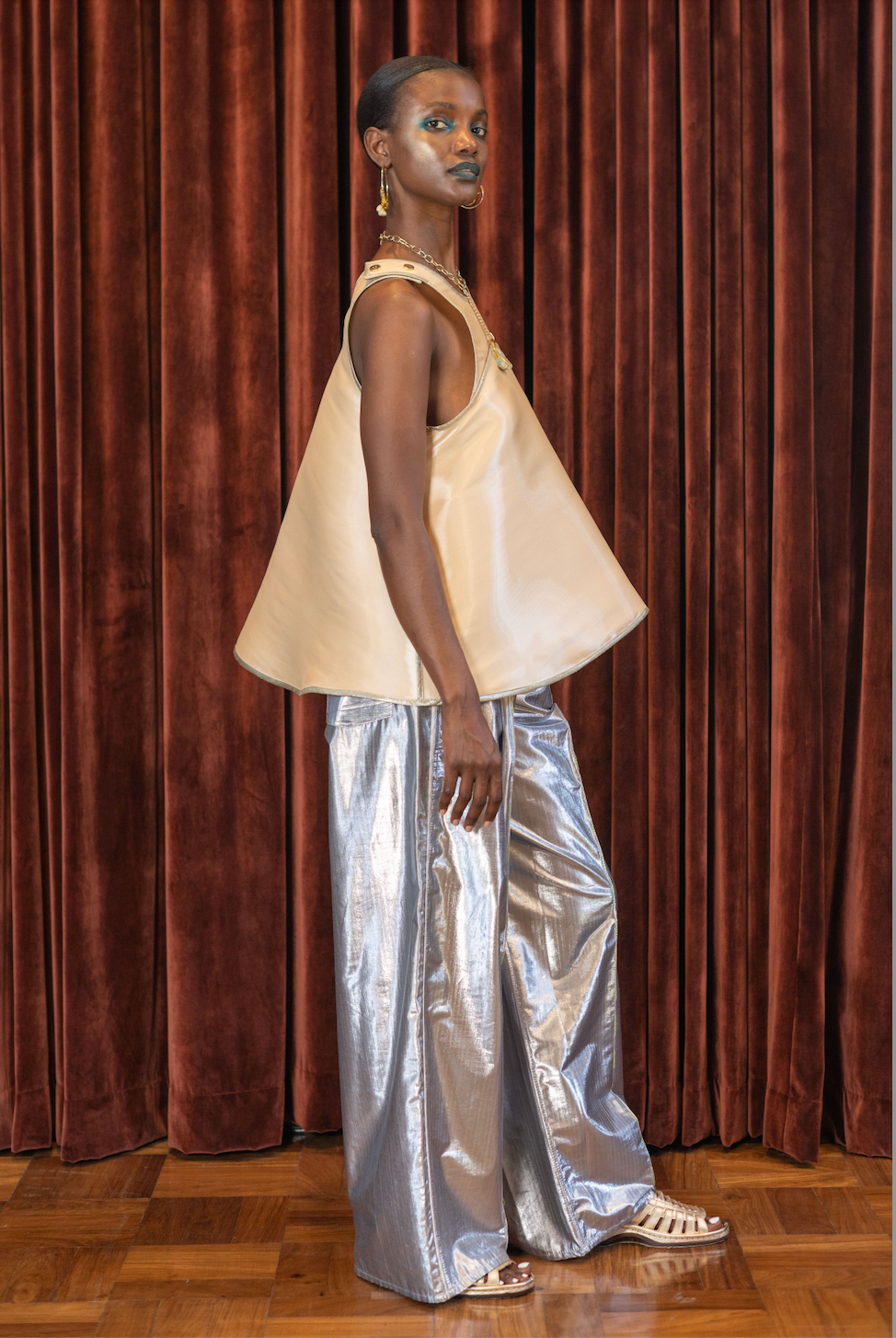 Obscura Signature Pants in Silk Cotton Lamé