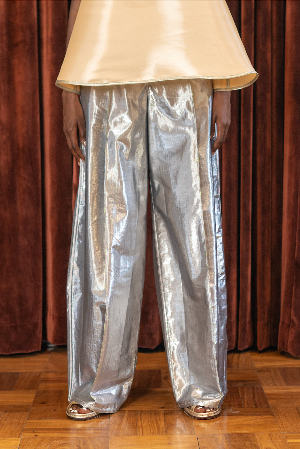 Obscura Signature Pants in Silk Cotton Lamé