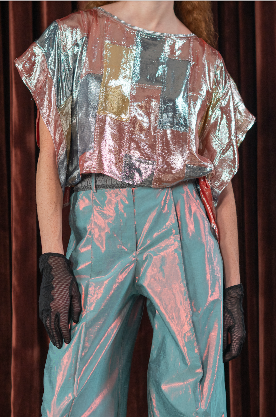 Jewel Elytra Block Top in Silk Lurex