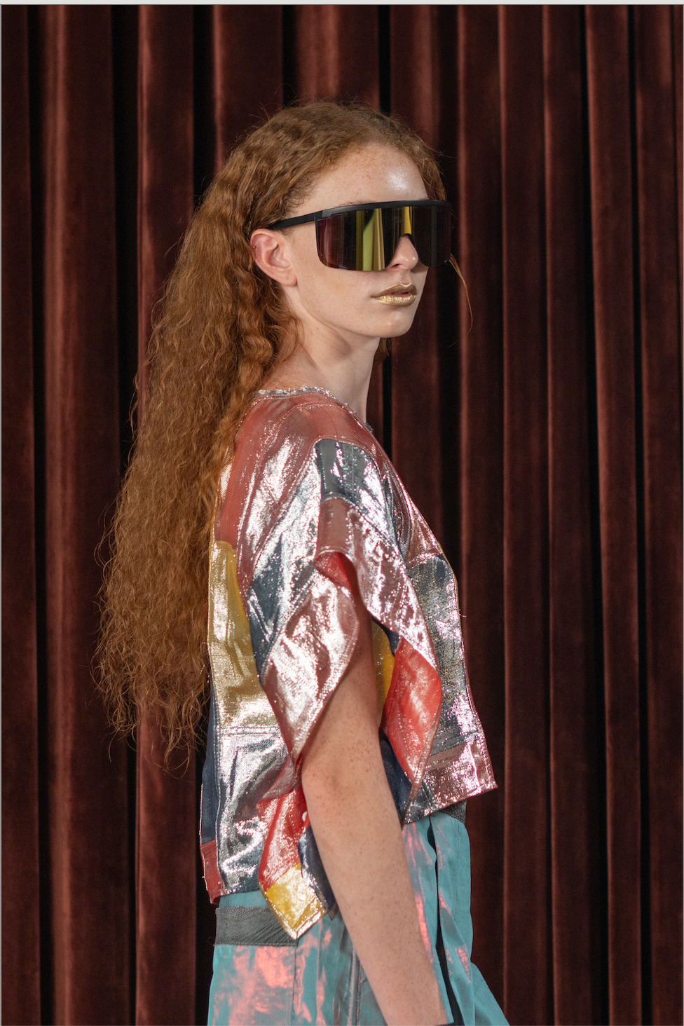 Jewel Elytra Block Top in Silk Lurex