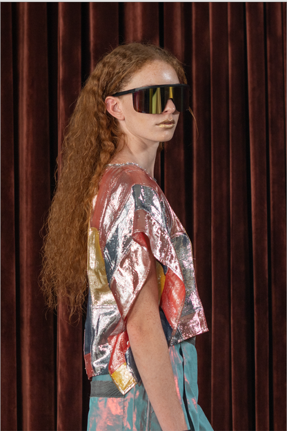 Jewel Elytra Block Top in Silk Lurex