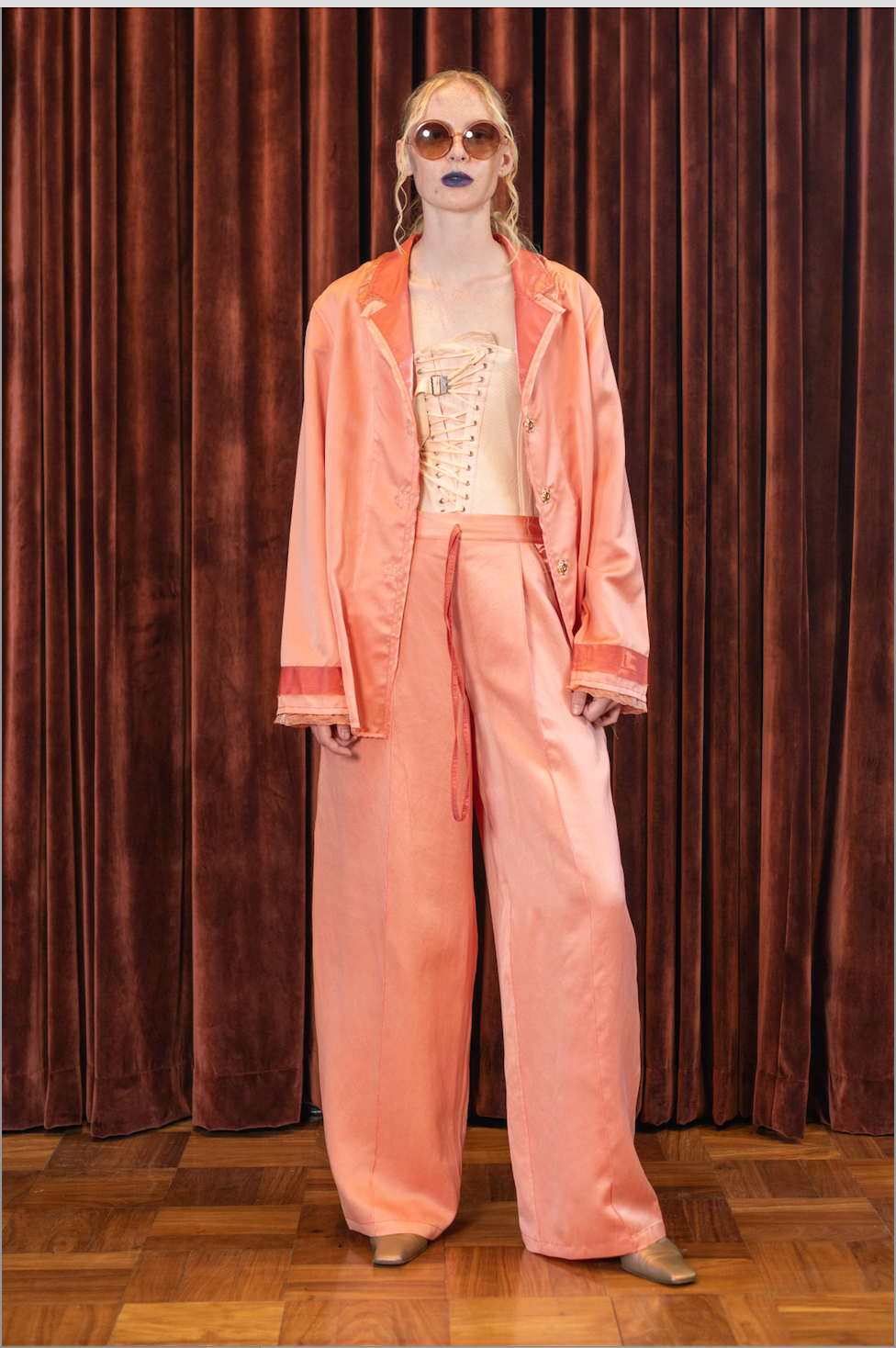 Rosy Maple Shirt Blazer in Silk Habotai