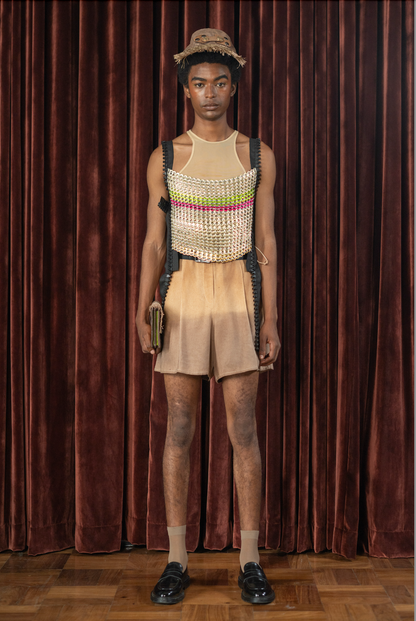 Botanical Dyed Raw Silk Sculpted Signature Shorts