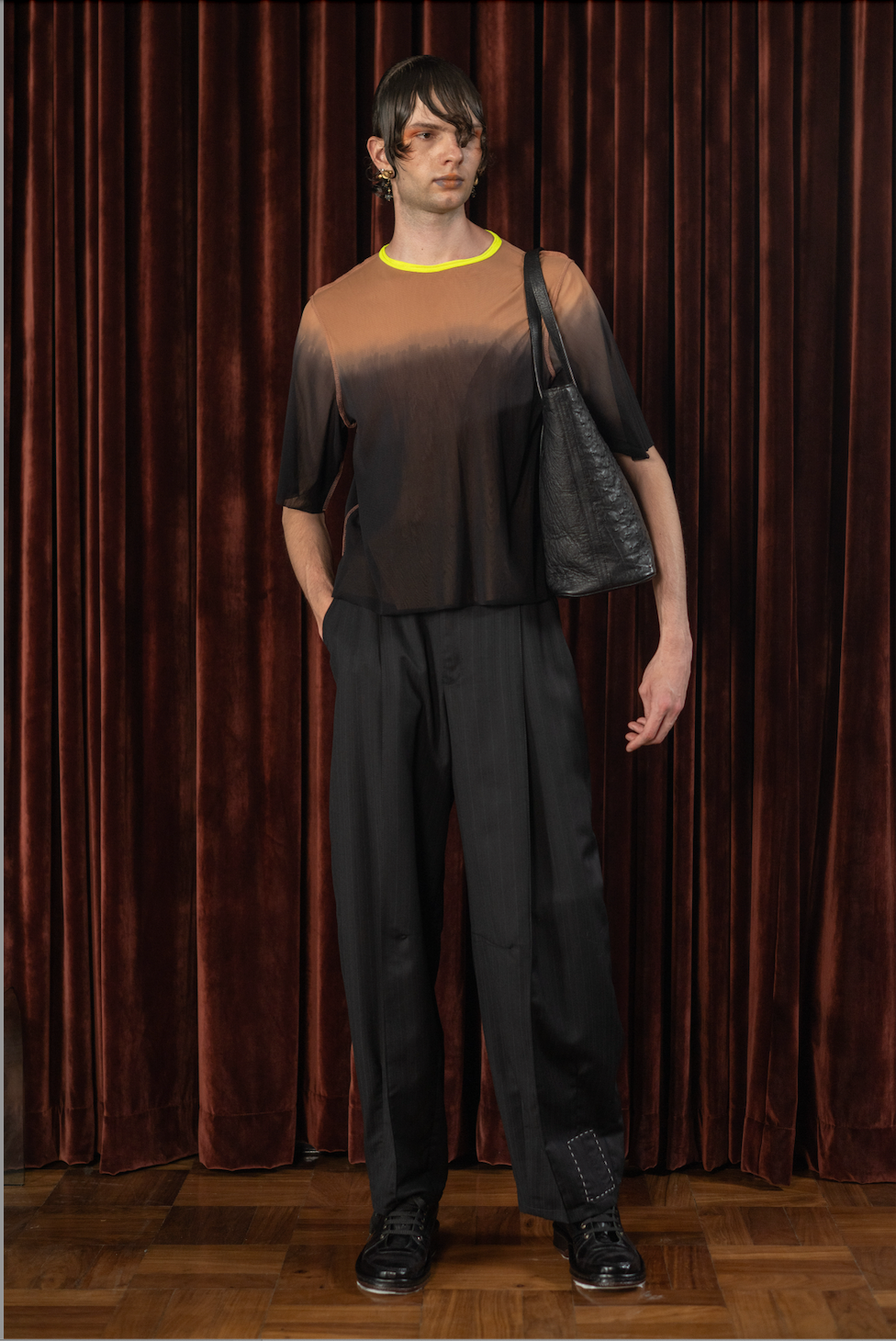 Peach N Liquorice T-shirt in Stretch Mesh