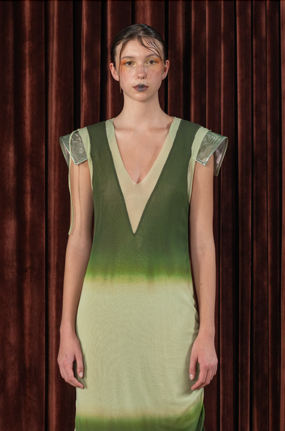 Mint Mantis V-Neck Column Dress