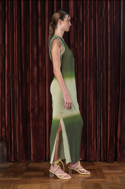 Mint Mantis V-Neck Column Dress