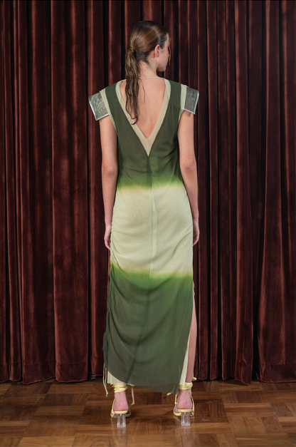 Mint Mantis V-Neck Column Dress