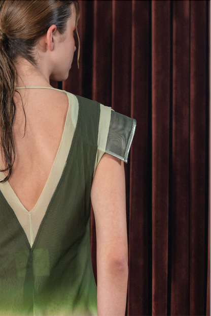 Mint Mantis V-Neck Column Dress