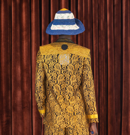 Ochre Shirt Blazer in Lace