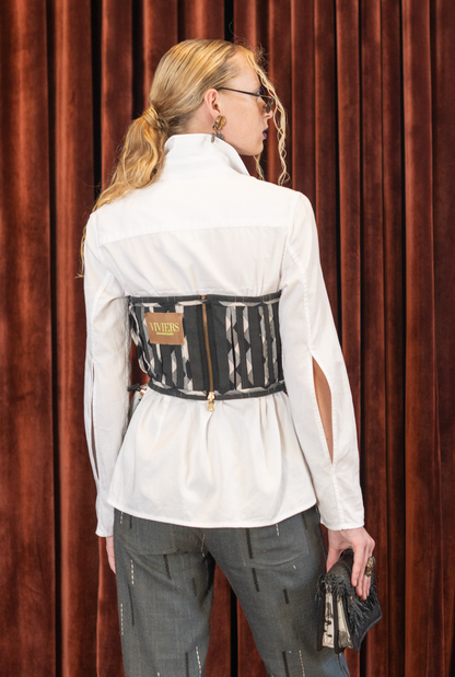 Reversible Steel Organic Hemp Linen Corset