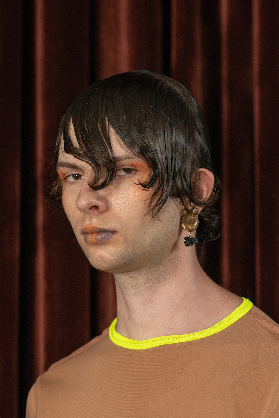 Rough Black Composite Earrings