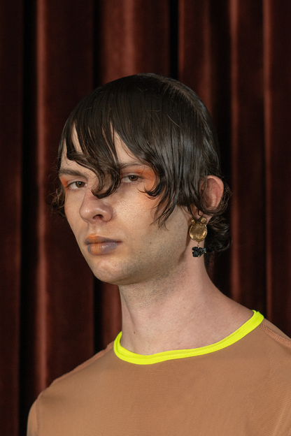 Rough Black Composite Earrings