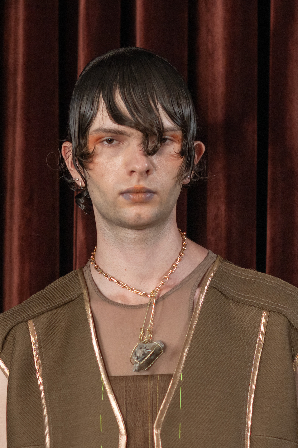 Removable Smokey Quartz Crystal Pendant in Cork Cage