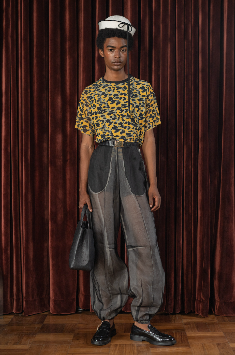 Reversible Stormy Night Sky Signature Pants in Silk Organza