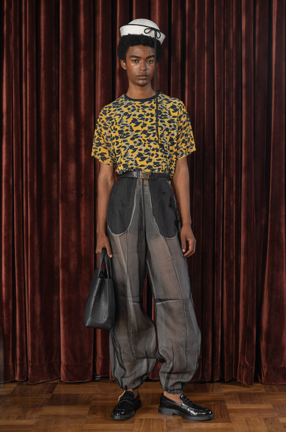 Reversible Stormy Night Sky Signature Pants in Silk Organza