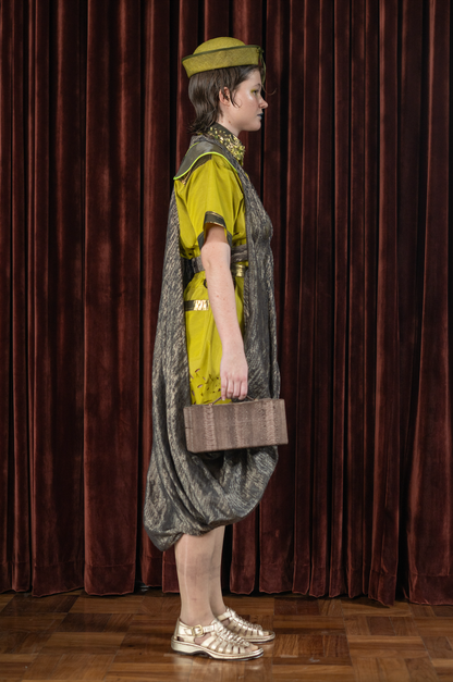 Mistra Soft Gold Linen Halter Neck Drape Dress