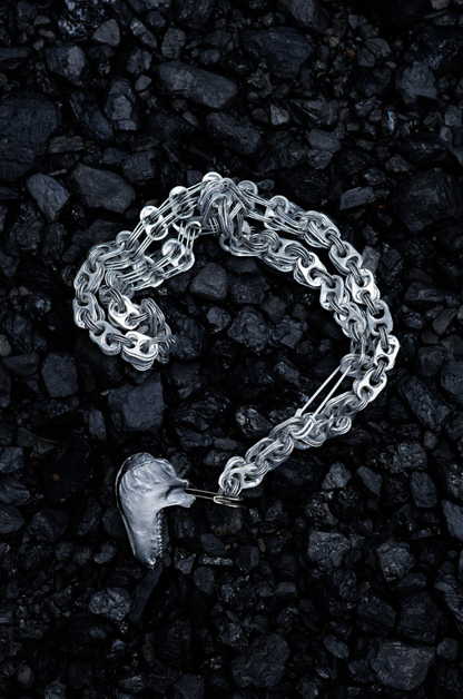 Aluminium "Monkey Skull" Pendant and Recycled Can-Tab Chain Necklace