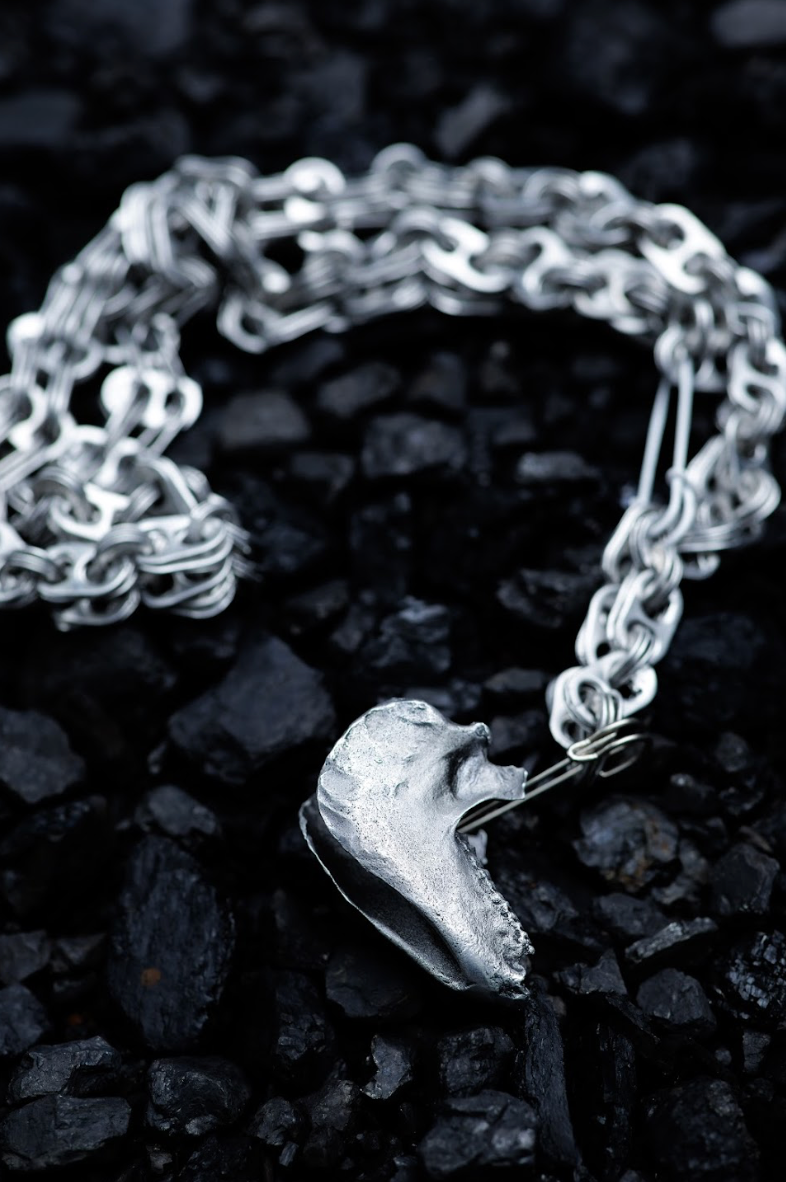 Aluminium "Monkey Skull" Pendant and Recycled Can-Tab Chain Necklace
