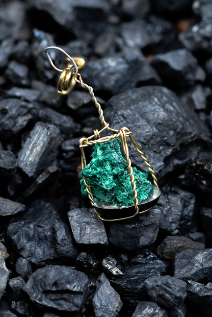 Malachite Crystal Pendant in a Muselet