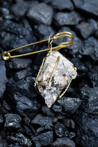 Clear Crystal Quartz in a Cork Cage